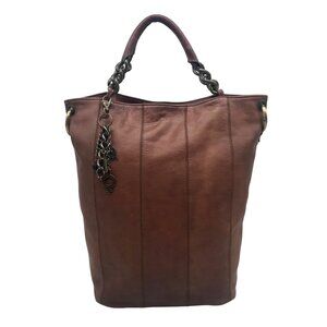 Unbranded Brown Faux Leather Large Shoulder Bag